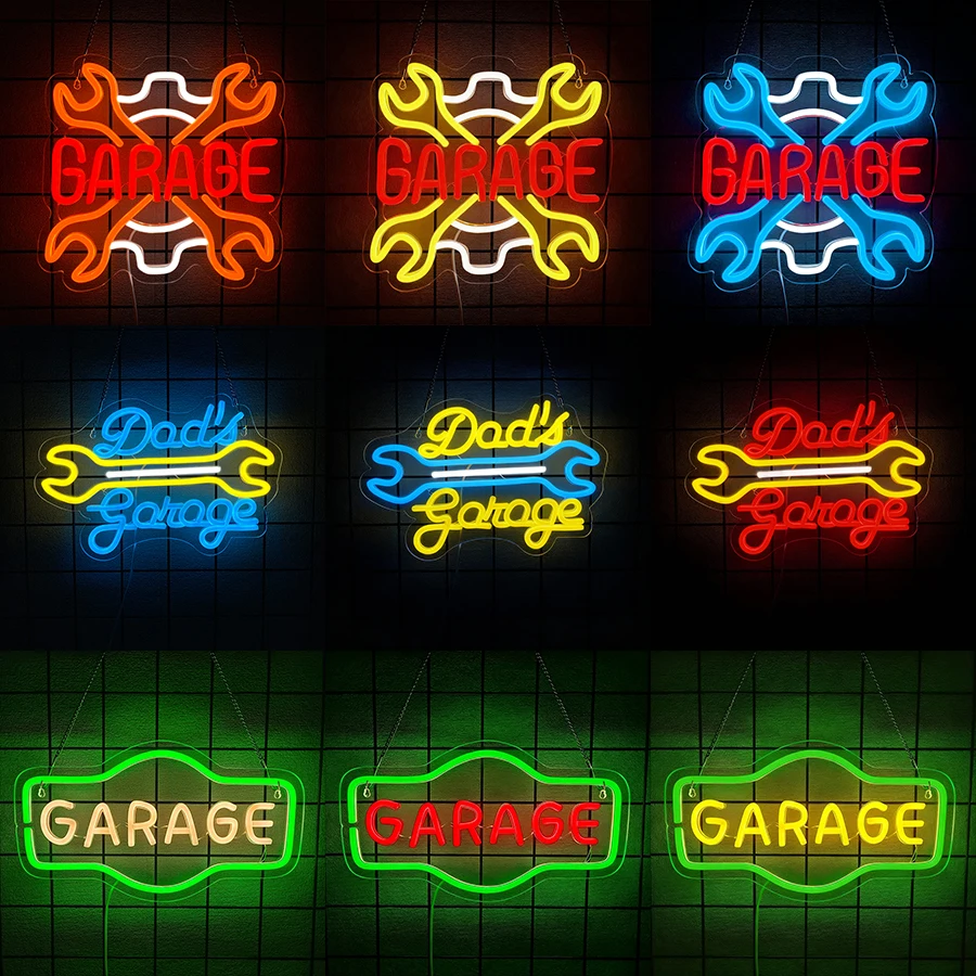 Auto Repair Shop Signs - Letreiro Neon para Garagem, Decoração de