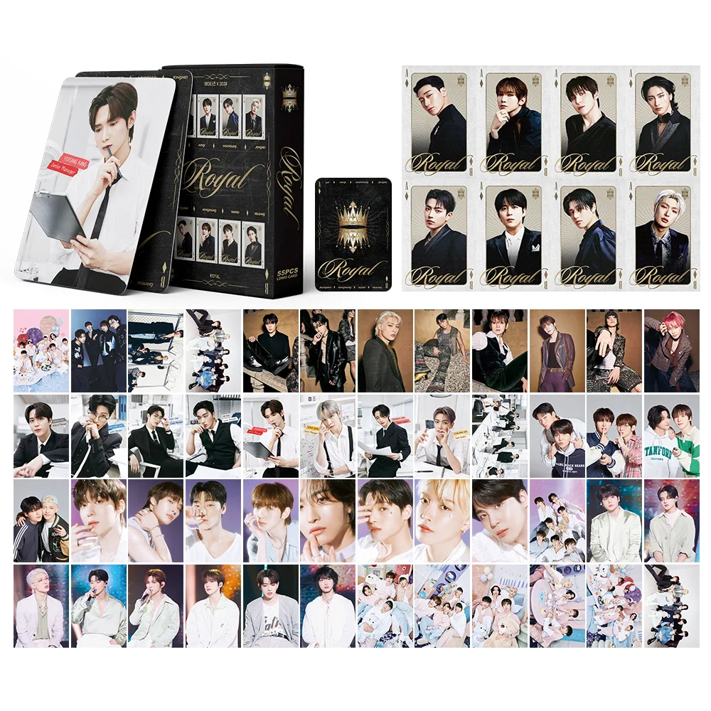 55Pcs/Set ATEEZ Idol Boy New Album ROYAL Lomo Cards Hongjoong Yunho HD Printed Photocards Jongho Yeosang Seonghwa Fans Gifts