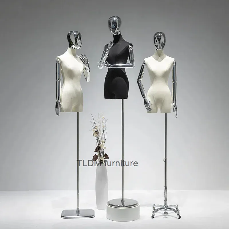 

Clothing Store Mannequins for Women's Clothing Electroplating hand head Model Stand Props Female Mannequin Dummy Display Stand Z