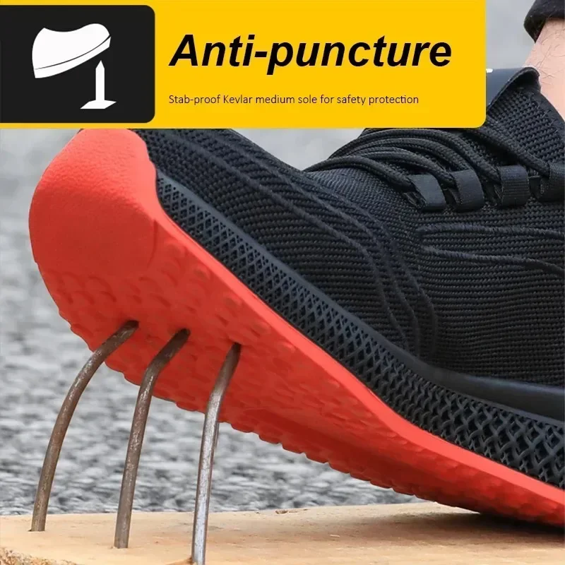 Steel Toe Protective Work Shoes Anti Smash Safety Shoes Men Women Light Work Sneakers Breathable Anti-Stab Indestructible Shoes