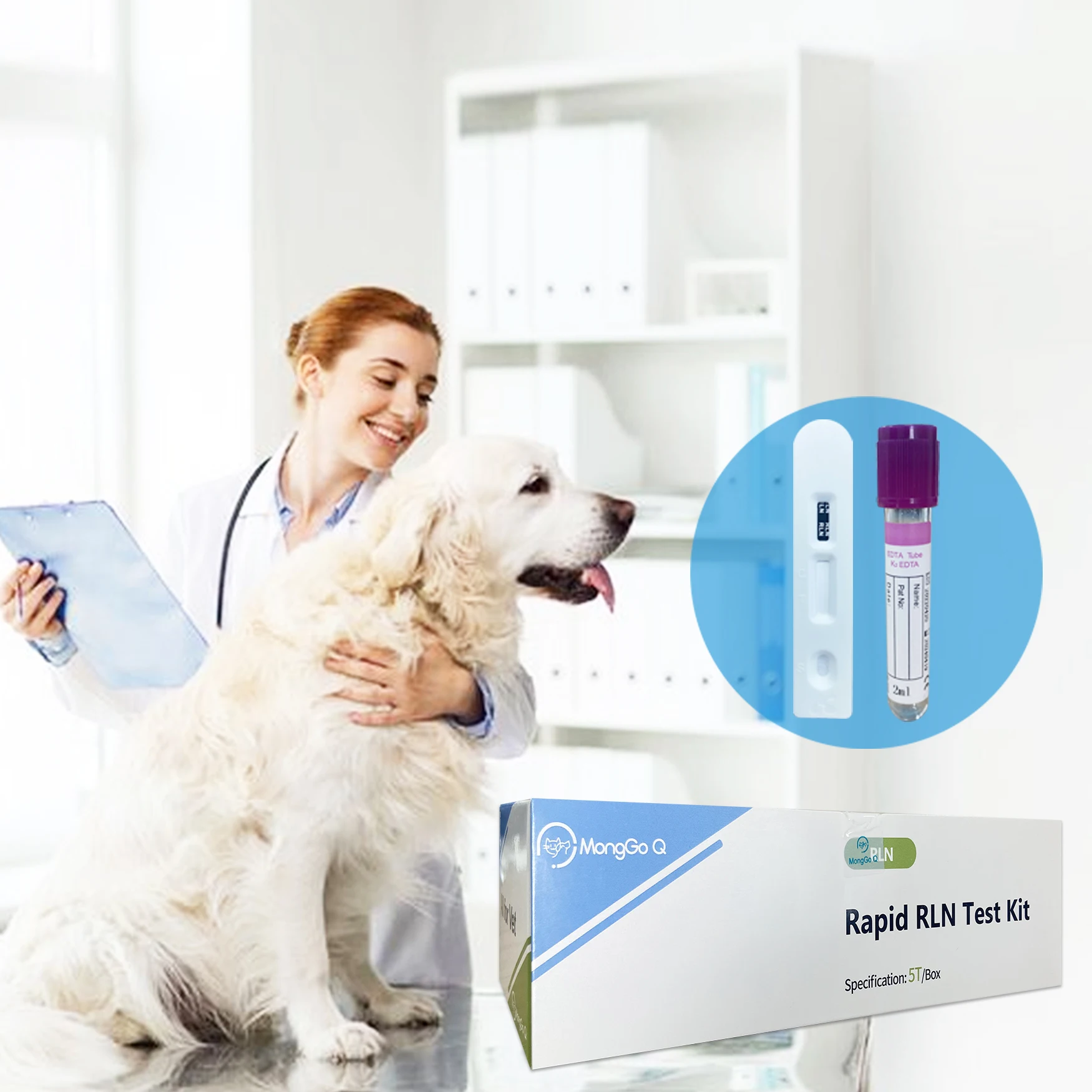 Early Pregnancy Test Strips Kit, RLN Relaxin for Pet Dog, Simple Operation for Detection, RLN-10, 10Pcs