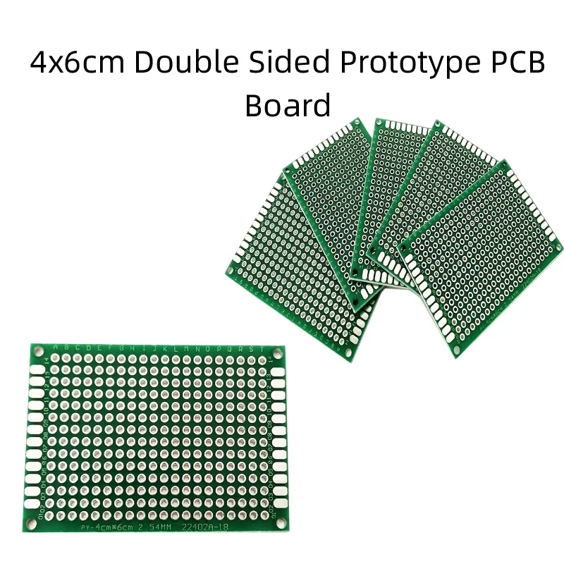4x6cm Double Sided Tin Sprayed Prototype PCB Board, 1.6mm Thickness 2.54mm Pitch Universal Hole Board for Electronic DIY Circuit