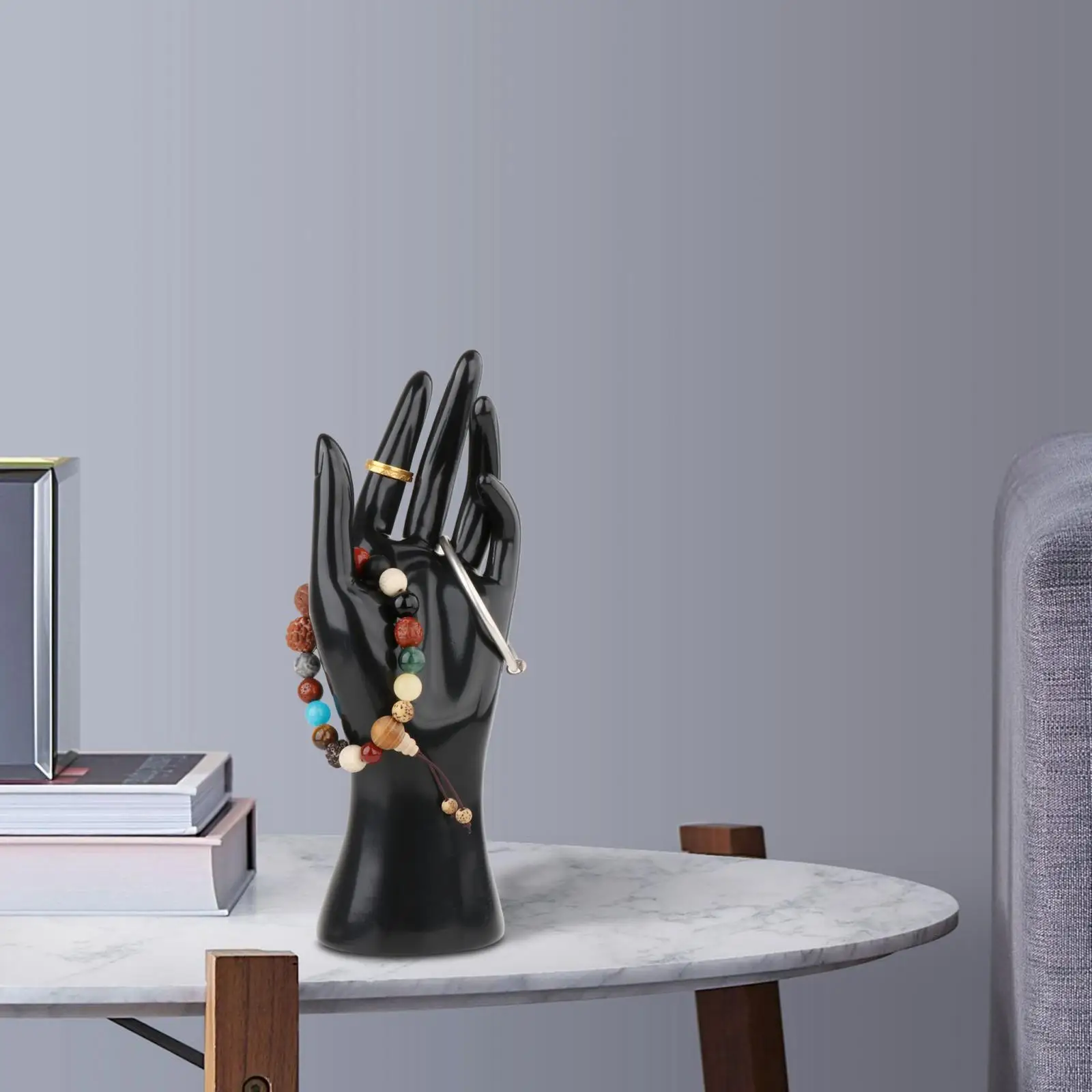 

Ring Holder Decoration Female Mannequin Hand Left Jewelry Display Holder Ring Display Stand for Countertop Showcase Shops Home