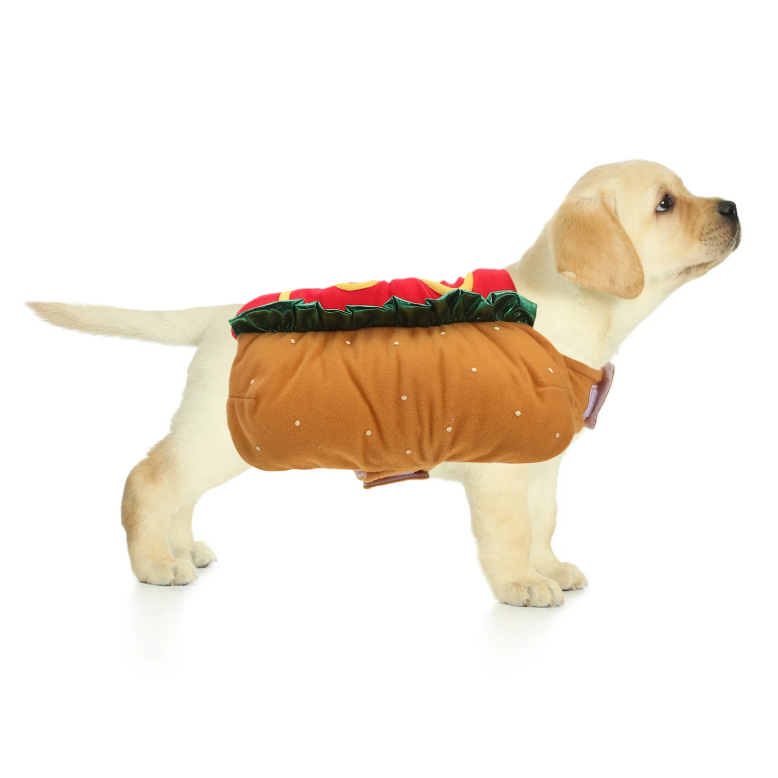 

Fashionable Hot Dog Burger Look Pet Costume for Cats and Small Dogs Comfortable Polyester Dress Easy on Off Perfect for Holidays