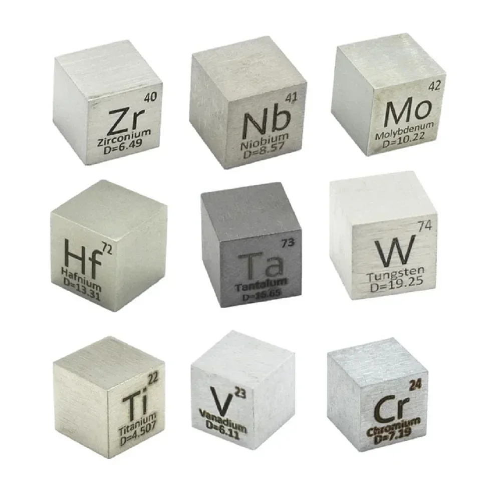 Element Cube 10mm Zirconium Hafnium Vanadium Niobium Tantalum Molybdenum Chromium Tungsten Teaching Specimen Collection