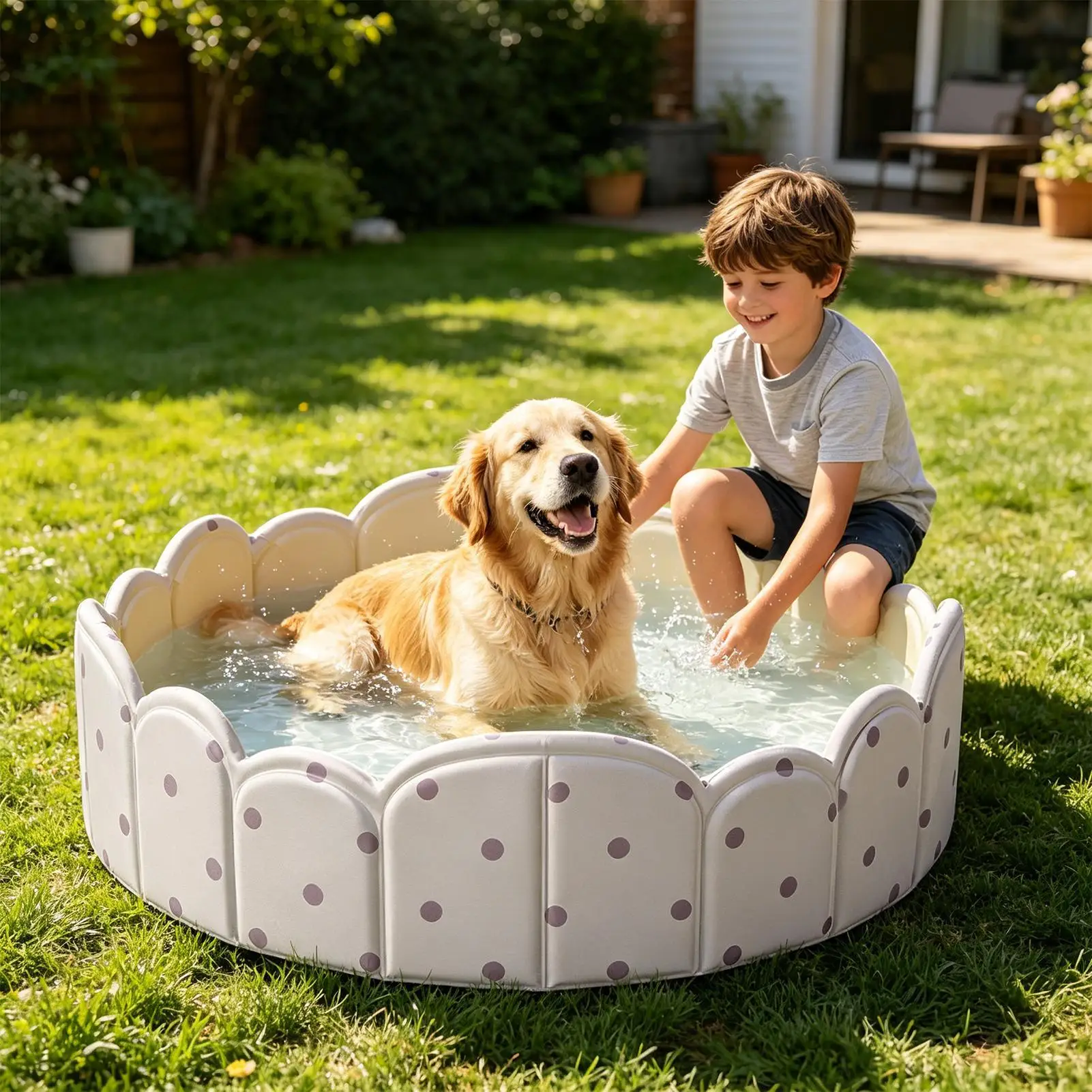 Foldable Pet Pool Non Inflatable Portable Bathtub Puppy Pool for Kids Pet Indoor Outdoor Play Backyard Beach Park Summer Travel