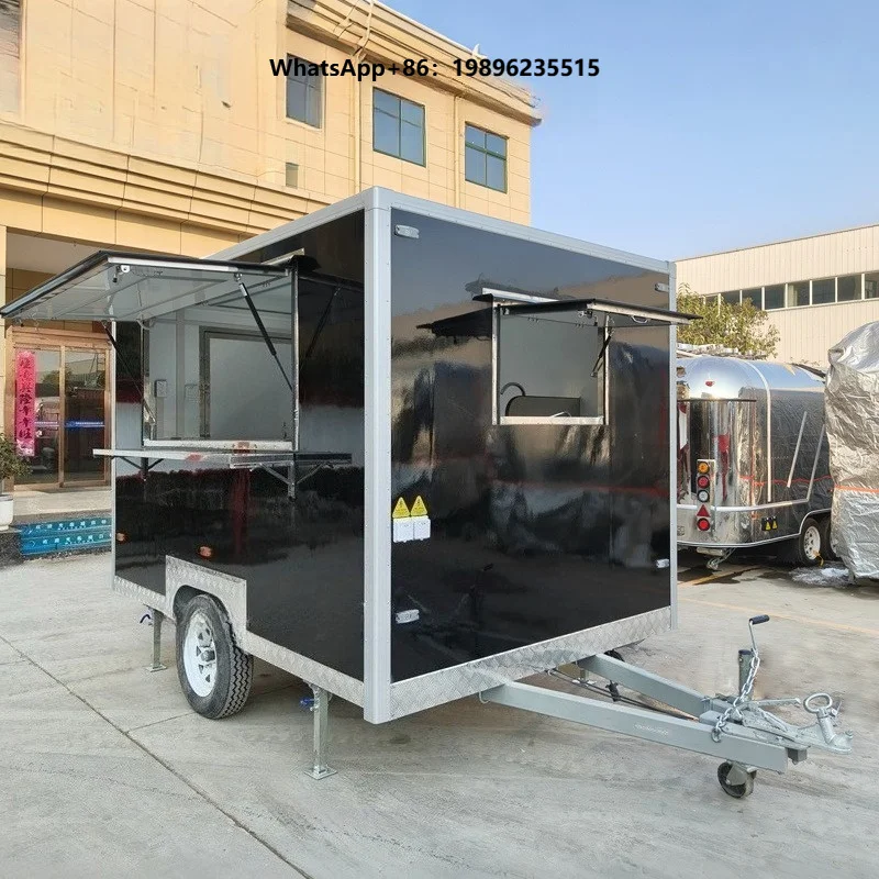 Street Tea Coffee Vending Cart Chicken Rotisserie BBQ Food Trailer Fully Equipped Kitchen Mobile Concession Food Truck