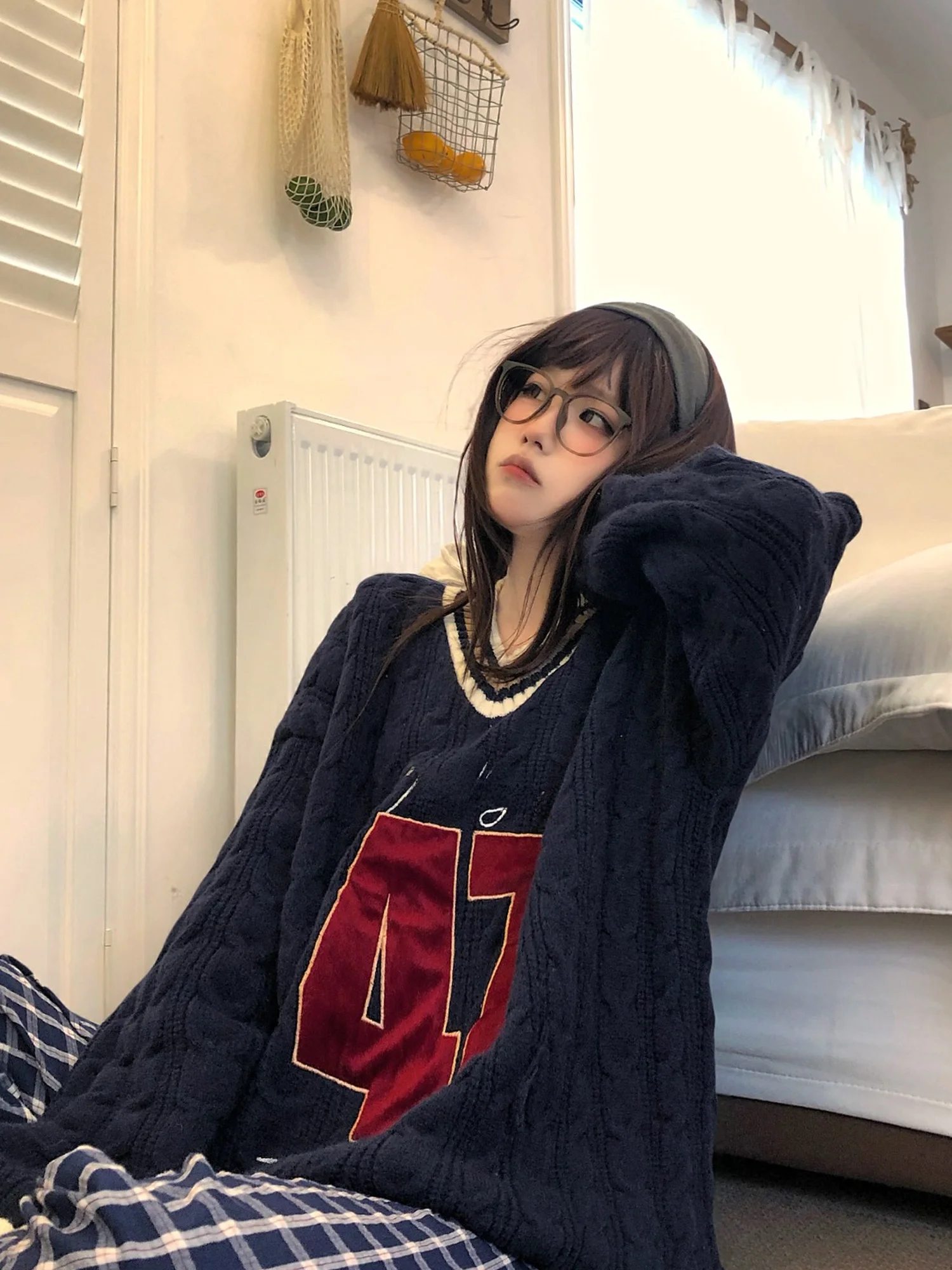 

TUDOU Potato Academy Sle Свободный женский вязаный свитер с v-образным вырезом, повседневный трикотаж Lazy Faion, новинка 2025 года, топ irt