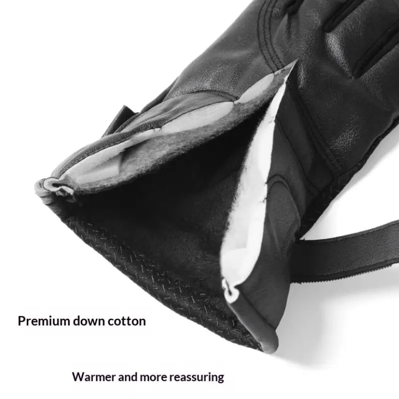 Herren-Winterhandschuh, verdickt, mit Fleece gefüttert, Touchscreen-fähig, wasserdicht, winddicht, kältebeständig, für Motorradfahren, Outdoor-Skifahren. – Detail 9