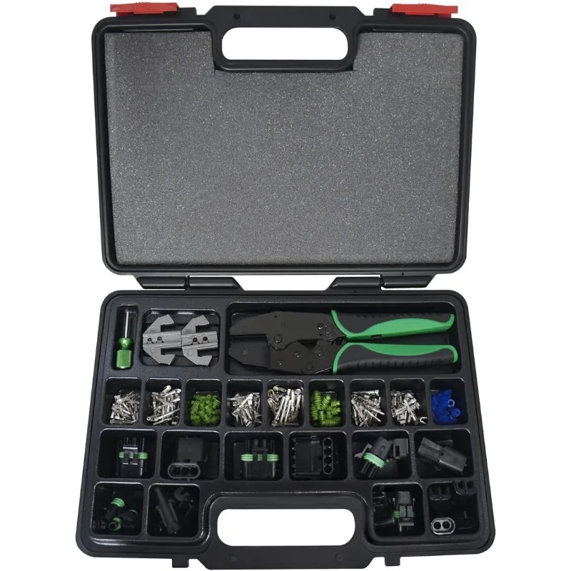 

HOME.9478 220-Piece Weather Pack Interchangeable Ratcheting Crimping Tool & Accessory Set