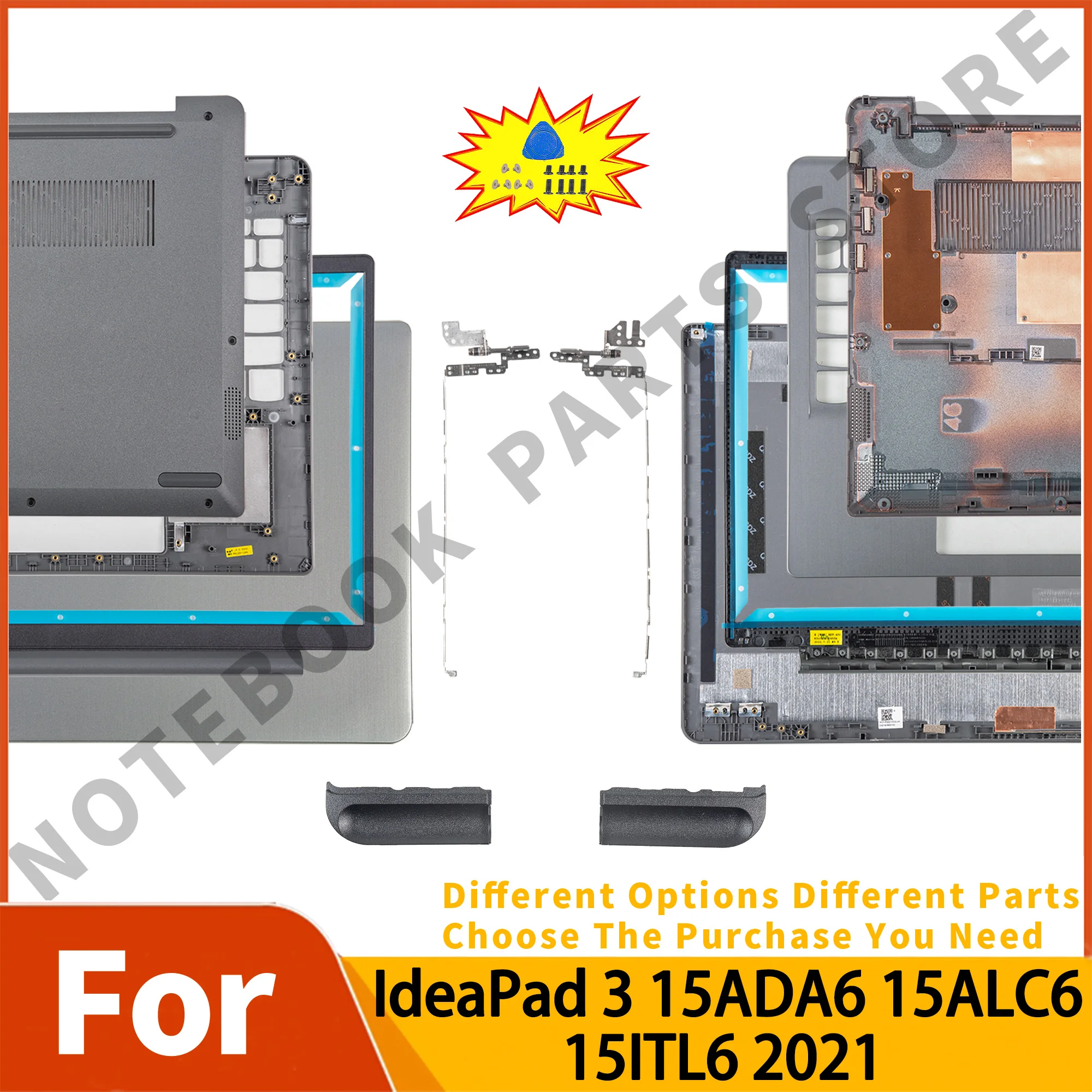 

Запчасти для Ideapad 3 15ADA6 15ALC6 15ITL6 2021 HS560, рамка для рук, нижняя часть корпуса, ремонт AP21P000100/AP21P000300 15,6 дюйма