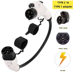 Duosida EVSE EV Adapter Type2 to SAE J1772 Type1 Plug 16A 32A Plug Electric Car Vehicle Charging Cable Adaptor Connector 0.5m
