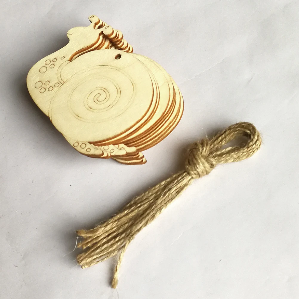

10 PCS Wooden Snail Slices Unfinished Cutouts Vintage Decor Hanging naments for Wedding Holiday Party Home Garden Craft Projects