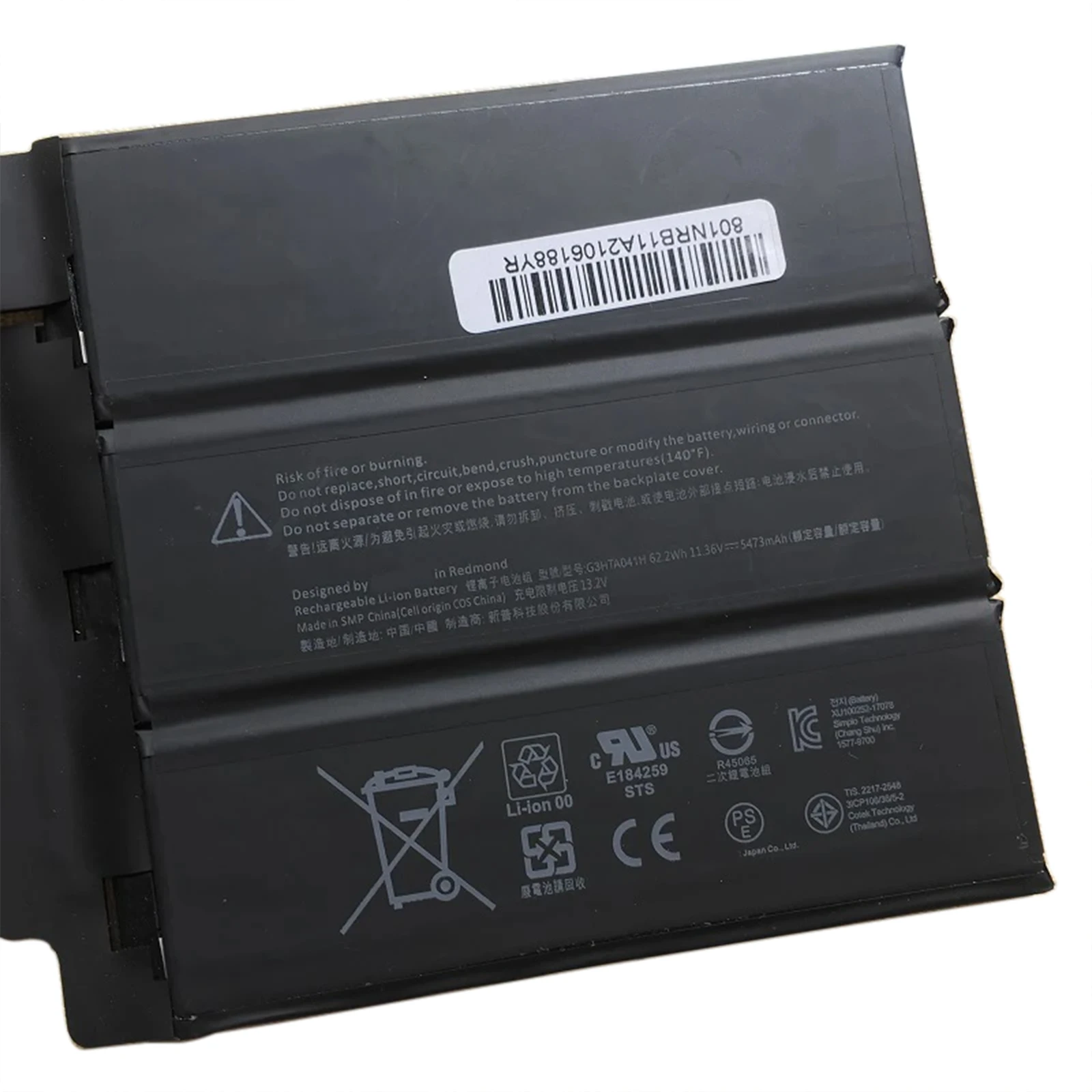 YOOFAN Battery Battery Baterai Laptop untuk Microsoft Surface Book 2 2nd Gen 15 "1793 Keyboard 11.36V 5473mAh