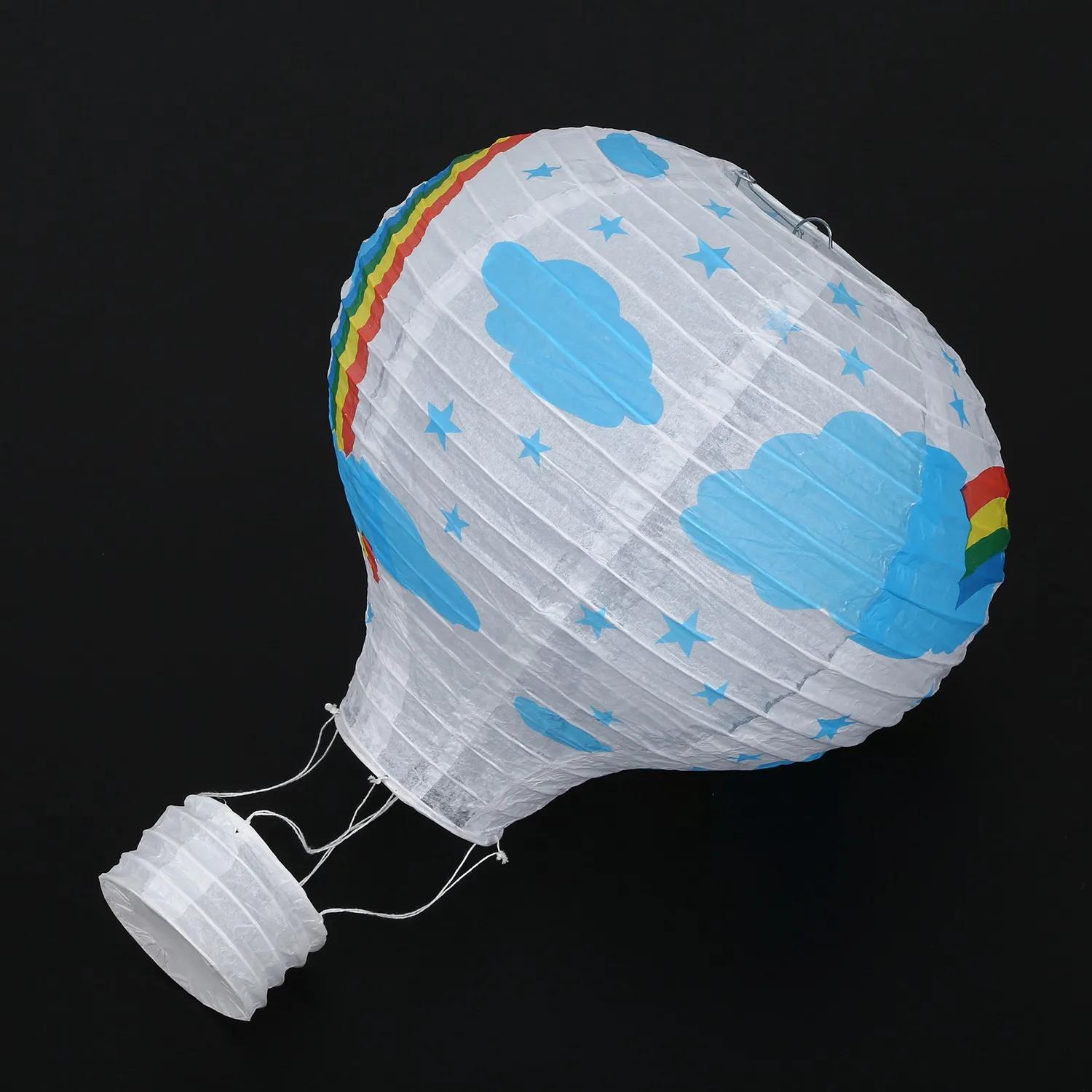 B-T 12inch Hot Air Balloon Paper Lantern Lampshade Ceiling Light Wedding Party Decor, White Rainbow