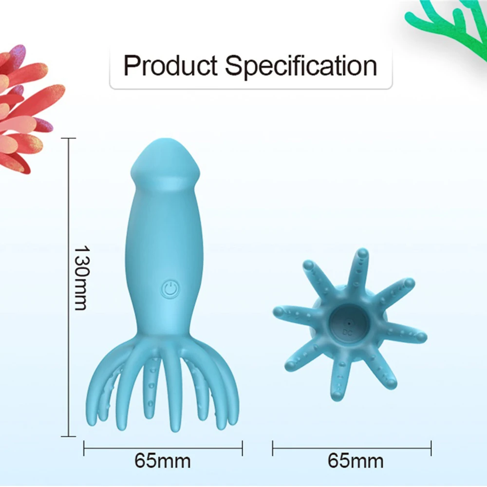 Remote Control Octopus Dildo Vibrator 10 Modes Vibrating Butt Plug Clit Nipples Sucking Massager Clit Stimulator Female Sex Toys