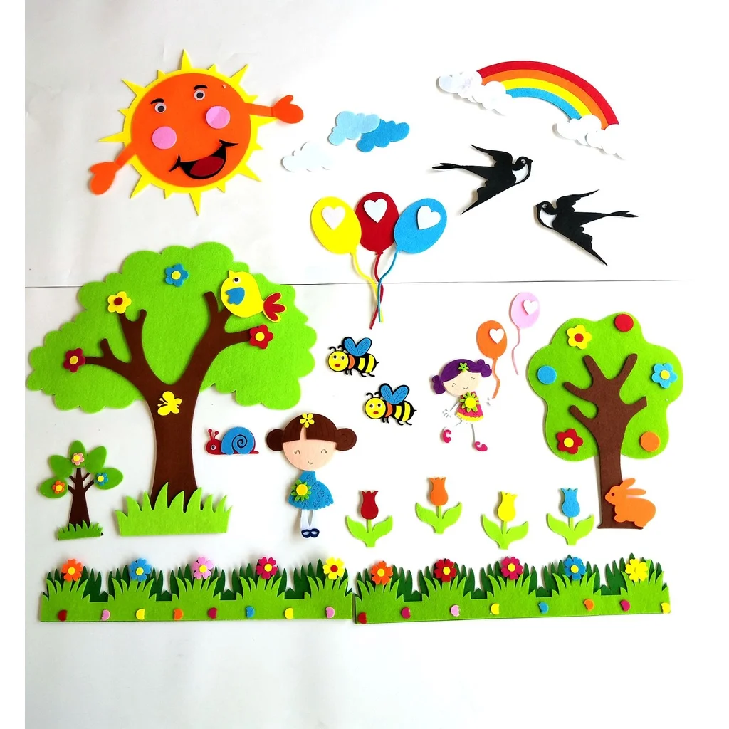 [LULU026]3D Foam Craft Cartoon lavagna Wall Decor con adesivi murali rimovibili per aula, scuola e casa