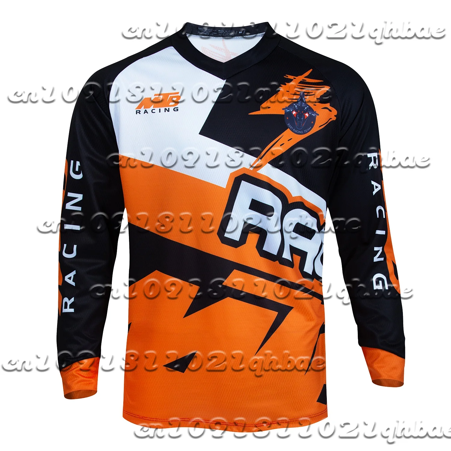 

3D Colorful Printed Boutique Motorcycle Bicycle Breathable Top Quick Drying MTB Men's And Women's Long Sleeve V-Neck T-Shirt