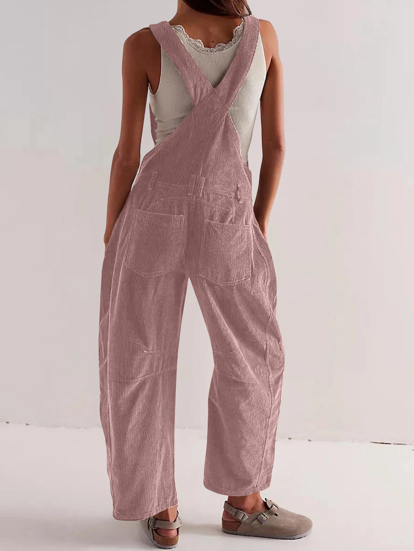 Macacão de veludo feminino solto ajuste moda outono inverno estação independente europa estados unidos estilo