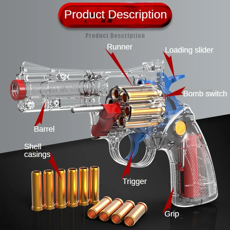 Revolver Soft Bullets Toy Gun Transparent