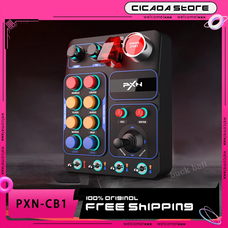 

Pxn Cb1 Game Racing Simulator Central Control Box Multifunctional Key Rgb Control Box Euro Truck Simulator Racing Game Accessory