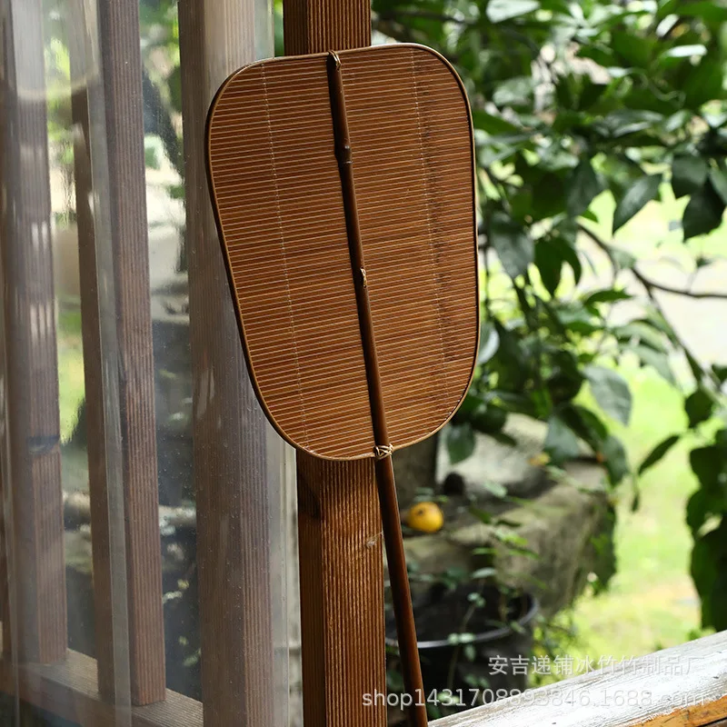 Handmade Bamboo Fan Natural Lacquer Craft Souvenir Decorative Gift