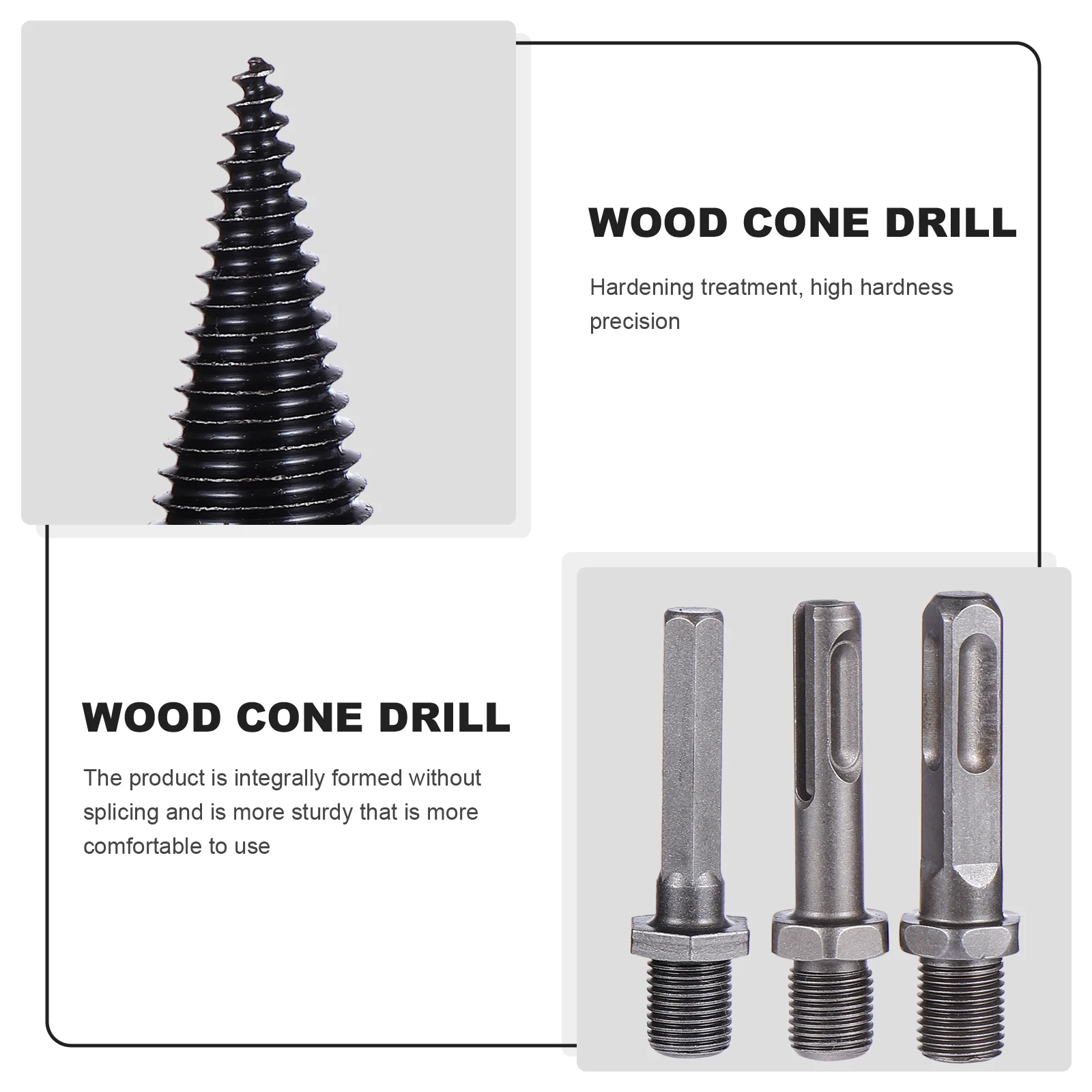 

4pcs Electric Hammer Drill Bit Set Hardened Precision Grooved Anti-Slip Wood Splitting Firewood Drilling Home Camping Farm Use