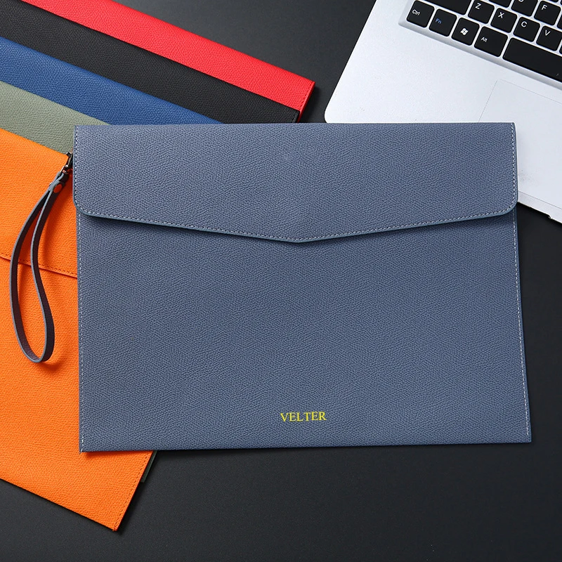 Business Office Fashion A4 Document Bag Customized Portable Student Document Pouch PU Leather Tablet Computer Protective Bags