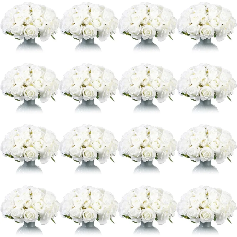 

240 Pcs Artificial Silk Rose Flowers Bouquet Bulk Realistic Fake Roses for DIY Bridal Wedding Party Home Decor Centerpieces