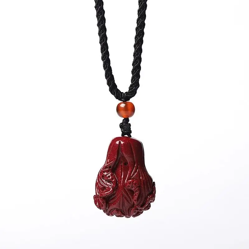 

Cinnabar Cabbage Pendant Necklace Pendant Jewelry Gift for Elders