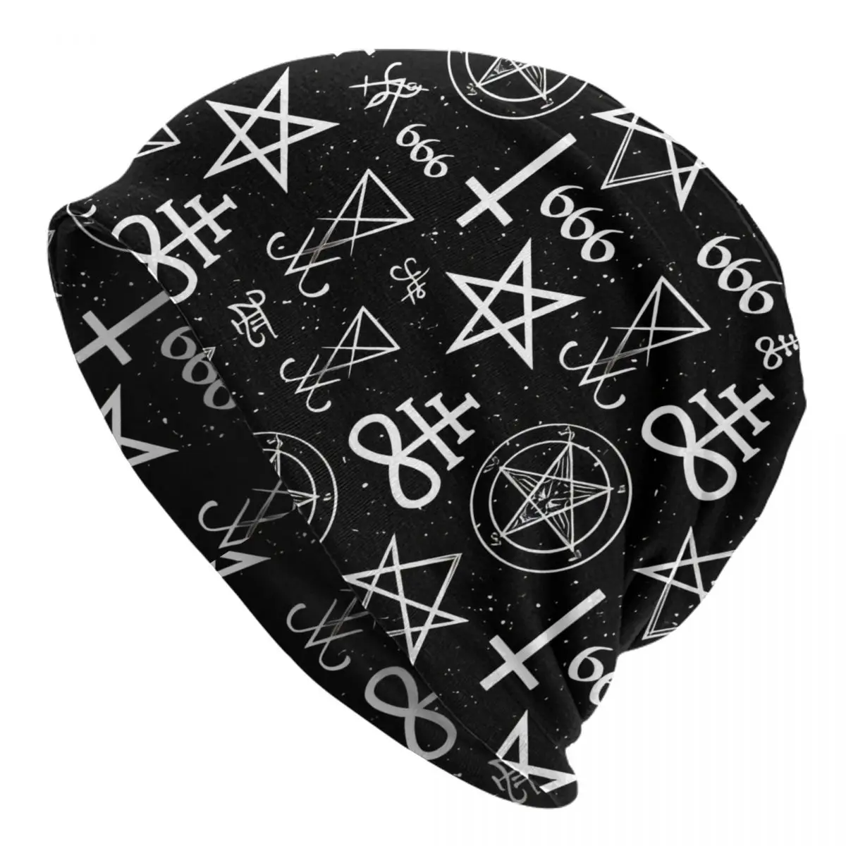 Occult Symbols, MagicaWitchcraft Pattern, Pentagram Aesthetic, Satanic Washed Thin Bonnet Windproof Casual Beanies Men Women Hat