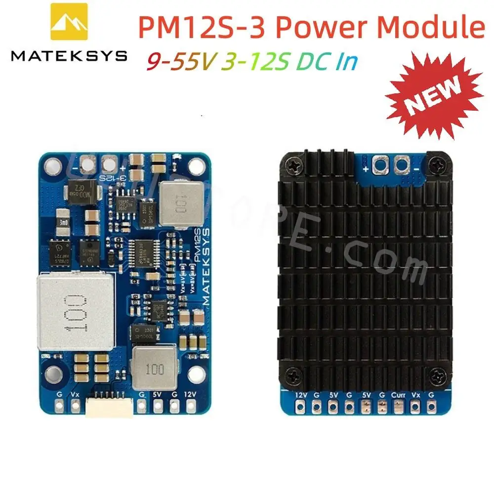 MATEK PM12S-3 Power Module 3-12S LIPO 5V 9V VX BEC with HeatSink 61X40X15mm for RC Multirotor Fixed-Wing Airplane FPV Cinelifter