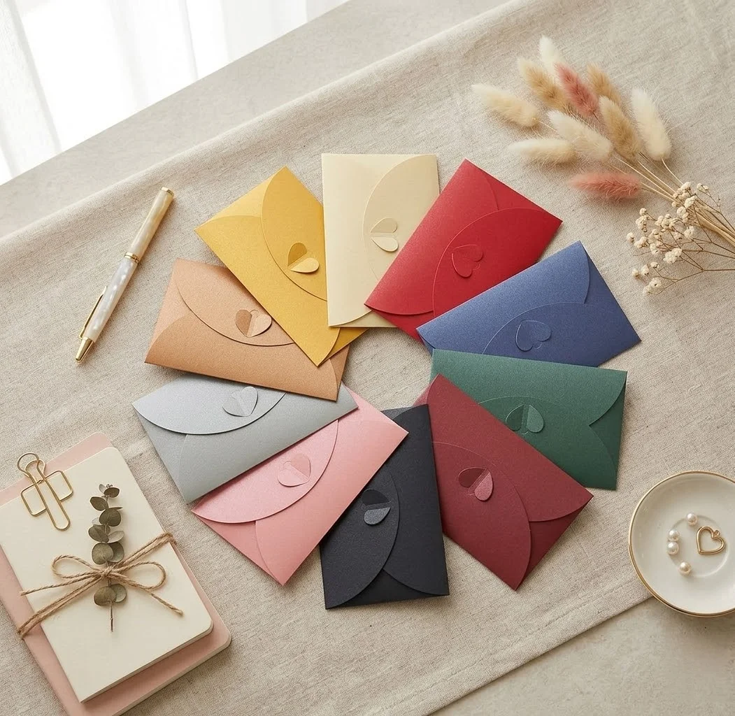 

24Pcs Heart Clasp Mini Envelopes Colorful Gift Card Cash Envelopes for Wedding Birthday Baby Shower Party