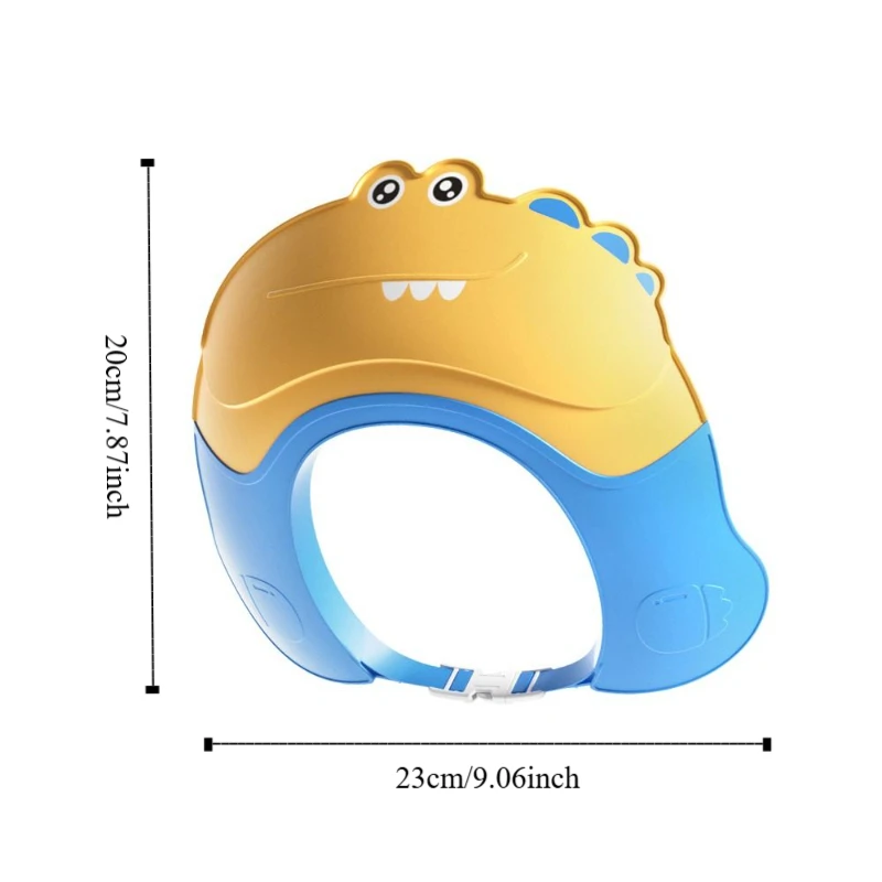 Gorro de ducha para bebé con forma de Animal, gorro de champú suave ajustable para bebé, protección impermeable para los ojos y los oídos, gorro de baño para niños