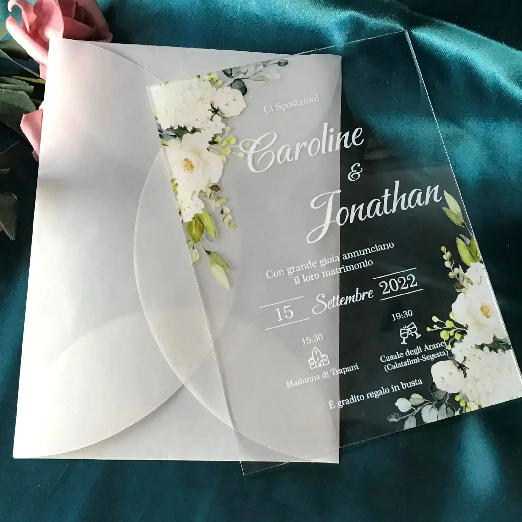 

10pcs Customized Transparent Acrylic Wedding Invitation,Birthday Invite,Clear Flexible PVC Card,Party Favor Decoration