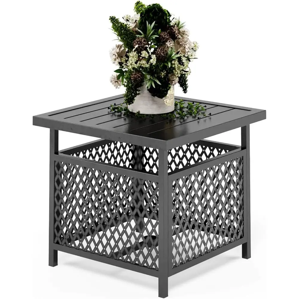 

Outdoor Patio Umbrella Side Table Base Stand with 1.57" Umbrella Hole or Garden,Pool Deck - Black