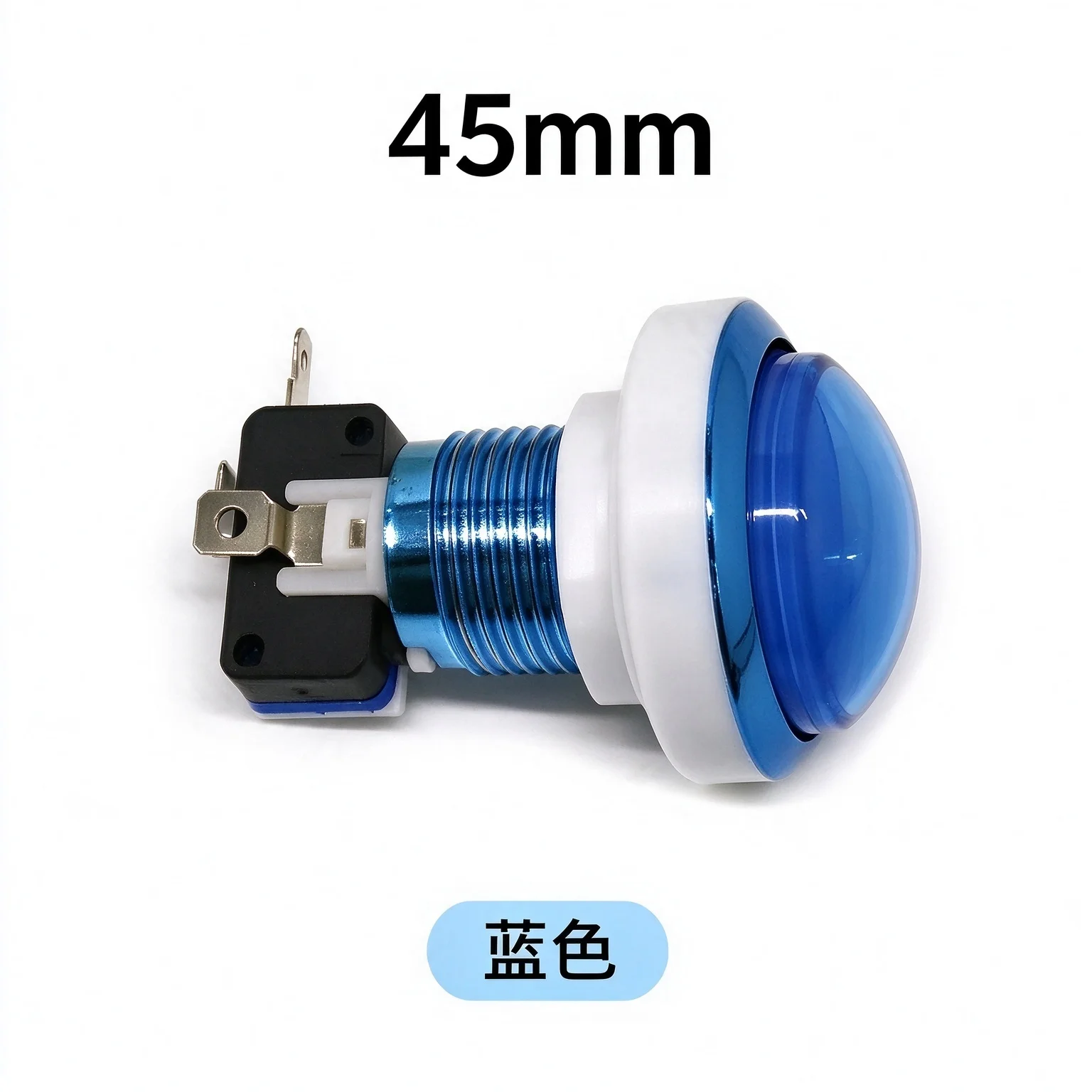 45mm Convex Arcade LED Push Button 12V Illuminated for Coin-Operated Machines Pinball Machines Mini Claw Machine Gaming Electron