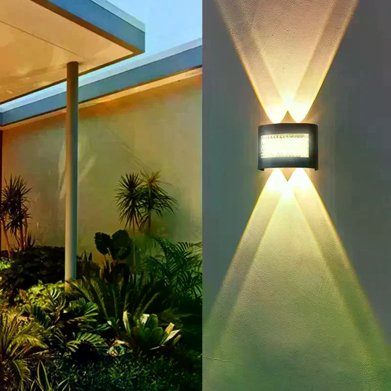 Modern LED Wall Sconce Warm White Up Down Lighting Crystal Decor Black Housing For Hallway Bedroom Porch Decor Glow