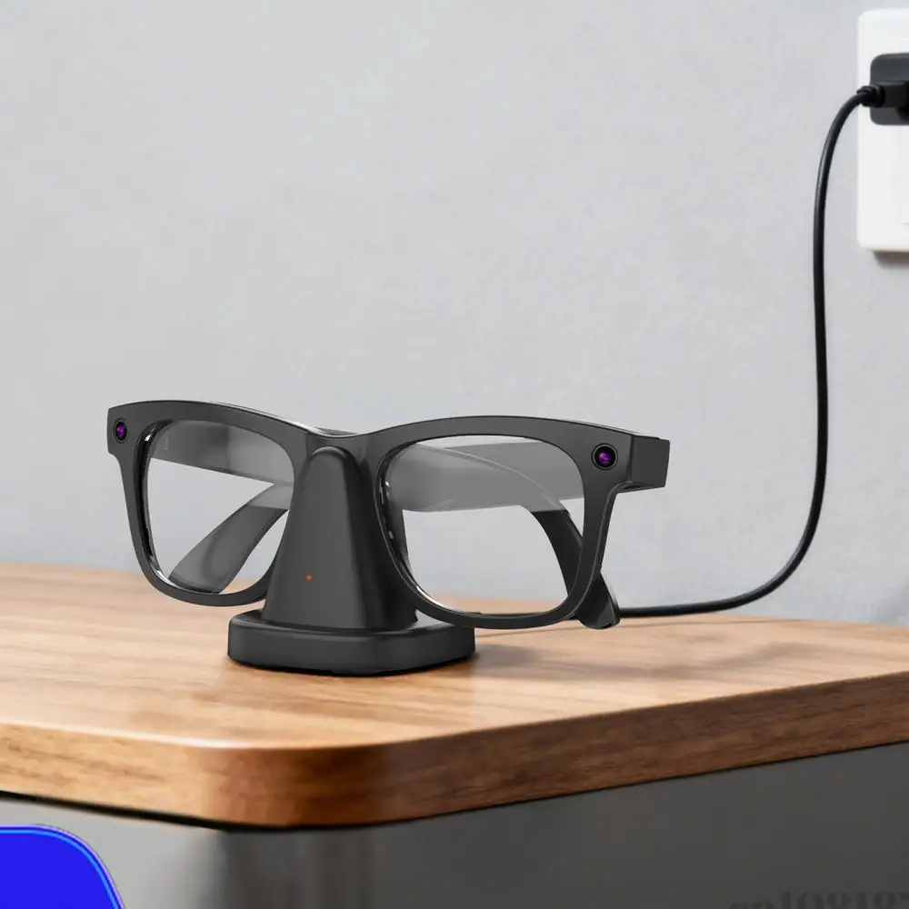 

For R Ban Meta Glasses Charging Stand Safe Charge Chip Mini Smart Glasses Charger Dock for Home Office Travel