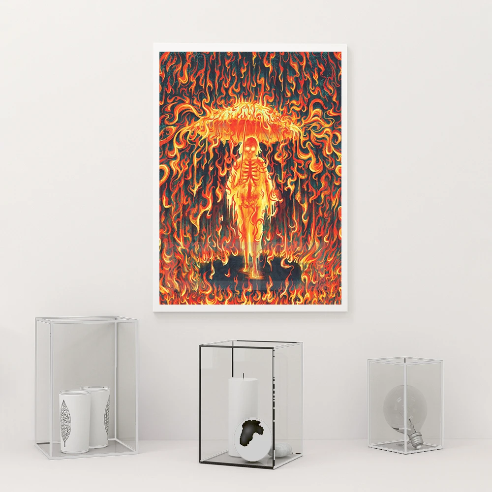 Flame Burning Soul Poster Fire Abstract Burning Artwork Prints Canvas Painting Wall Art Pictures Home Room Vintage Decoration