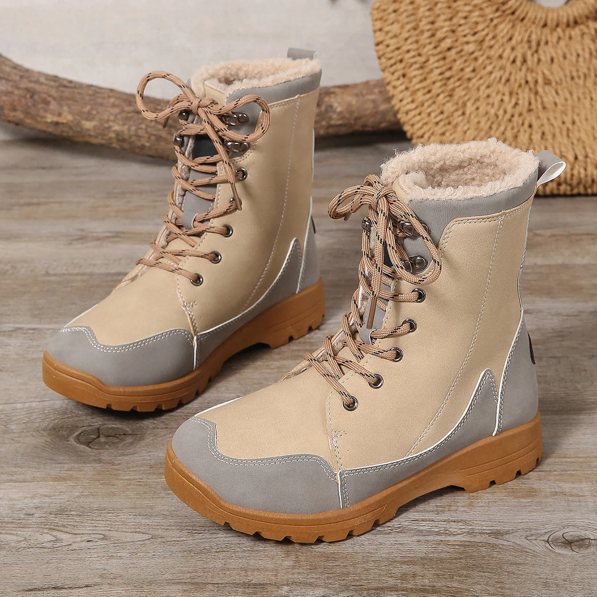 

Flats Ankle Woman Snow Boots Casual Warm Cozy Platform Shoes 2024 Winter New Trend Lace Up Sport Fashion Mujer Travel Zapatillas