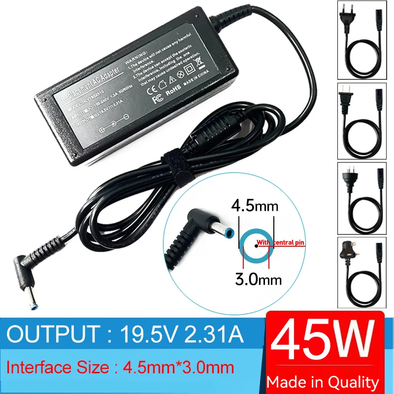 19.5V 2.31A 45W Laptop Ac Adapter Charger For HP Elitebook 820 G3;820 G4;830 G5;840 G3;840 G4;840 G5;850 G3;850 G4;850 G5