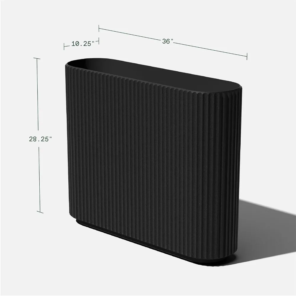 Fioriera moderna da esterno per patio e cortile: composto in plastica resistente, adatto per l'arredamento del portico anteriore |   Contemporaneo S