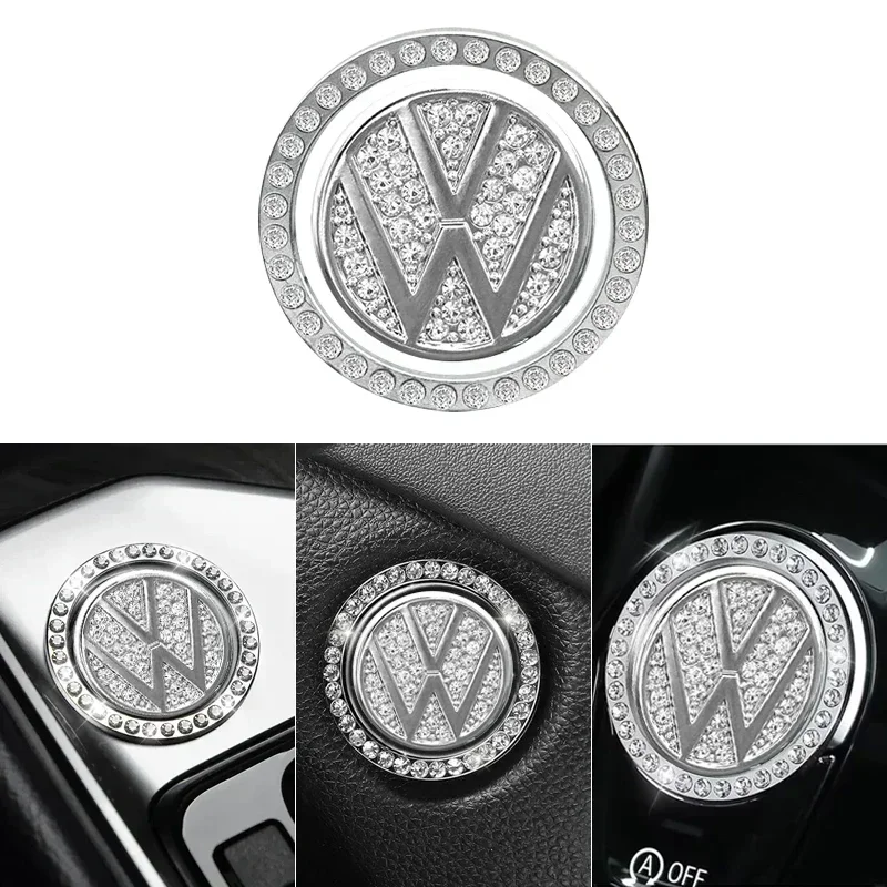 

Car One-click Start Button Decoration Sticker Crystal Rhinestone ngine Ignition Sticker For Volkswagen Vw Golf GTI Polo Passat