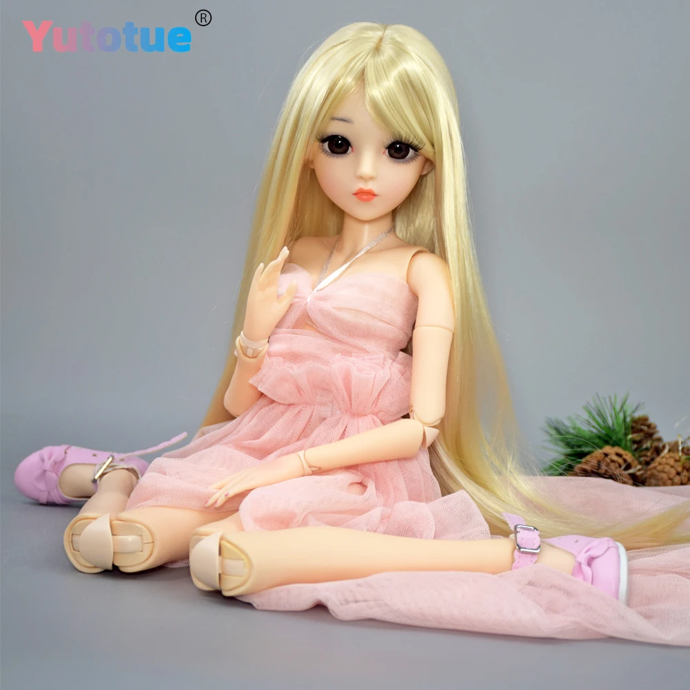 YUTOTUE 1/3 BJDドール おもちゃ 24インチ 女の子人形 プリンセスドレスシューズ ブロンドヘア 前髪付きウィッグ フルセット リアル