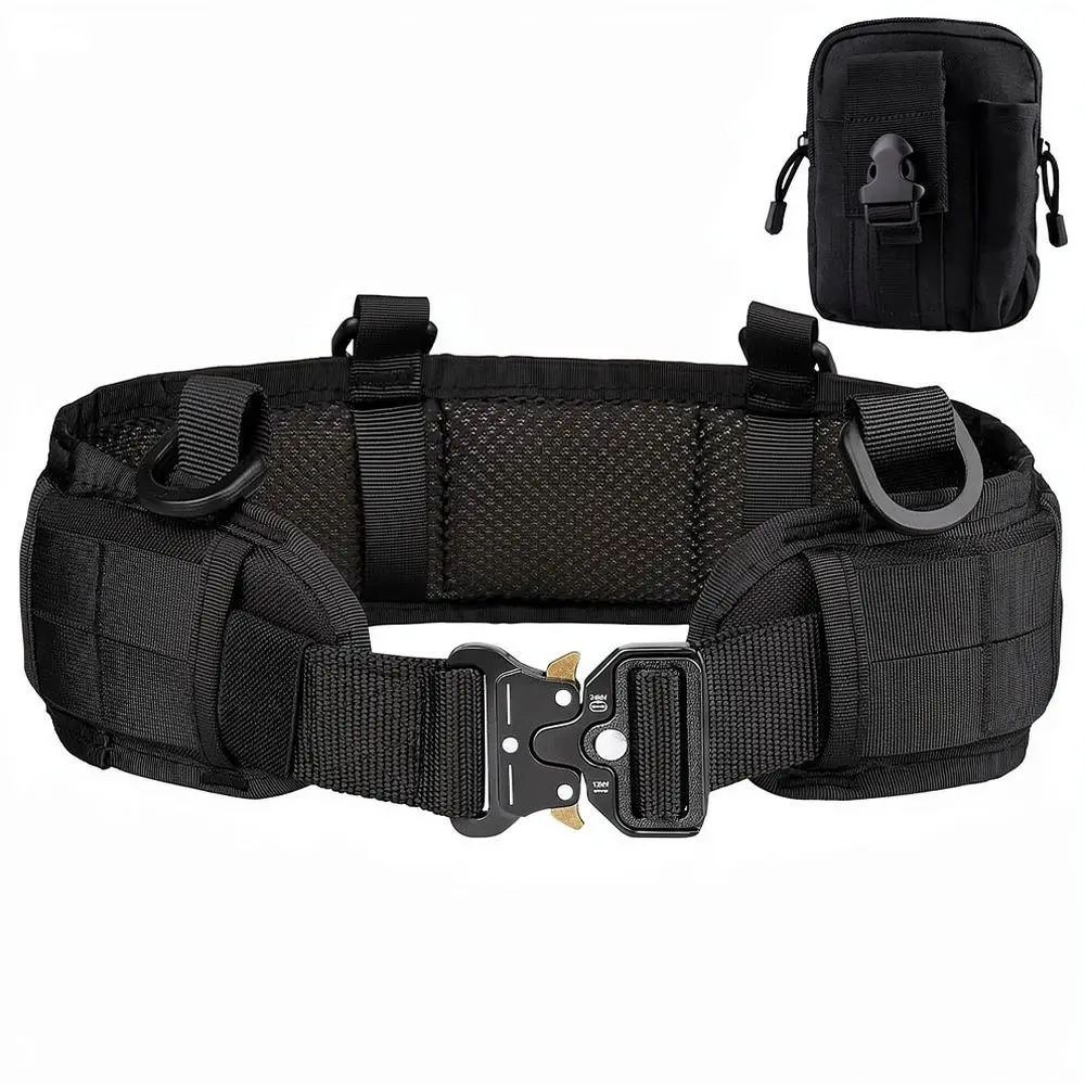 Tactical Molle Waist Belt Adjustable Padded Support Harness Modular Combat Waistband For Hunting Training Utility Gear