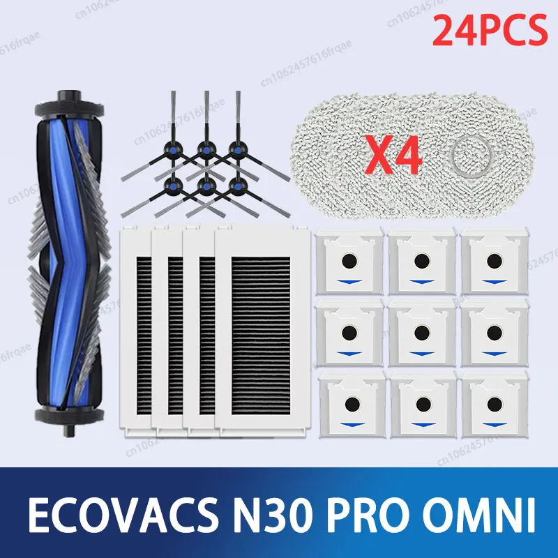 ECOVACS Deebot N30 PRO OMNI /YDLX11-1 Accessoires Hoofdzijborstel Mop Doek HEPA-filter Stofzak Robotstofzuiger Reserveonderdelen