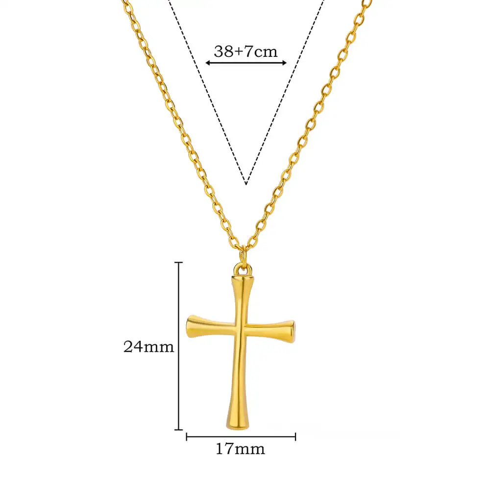 316L Stainless Steel Necklace Women Gold Color Cross Pendant Necklaces Female Aesthetic Jewelry 2024 Trendy Accessories Gifts