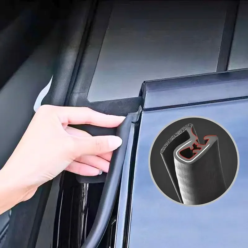 2Pcs Car Door Seal Strip Anti-Noise Auto Rubber Seals Dustproof Sealing Protection Strips Durable Car Styling Accessories