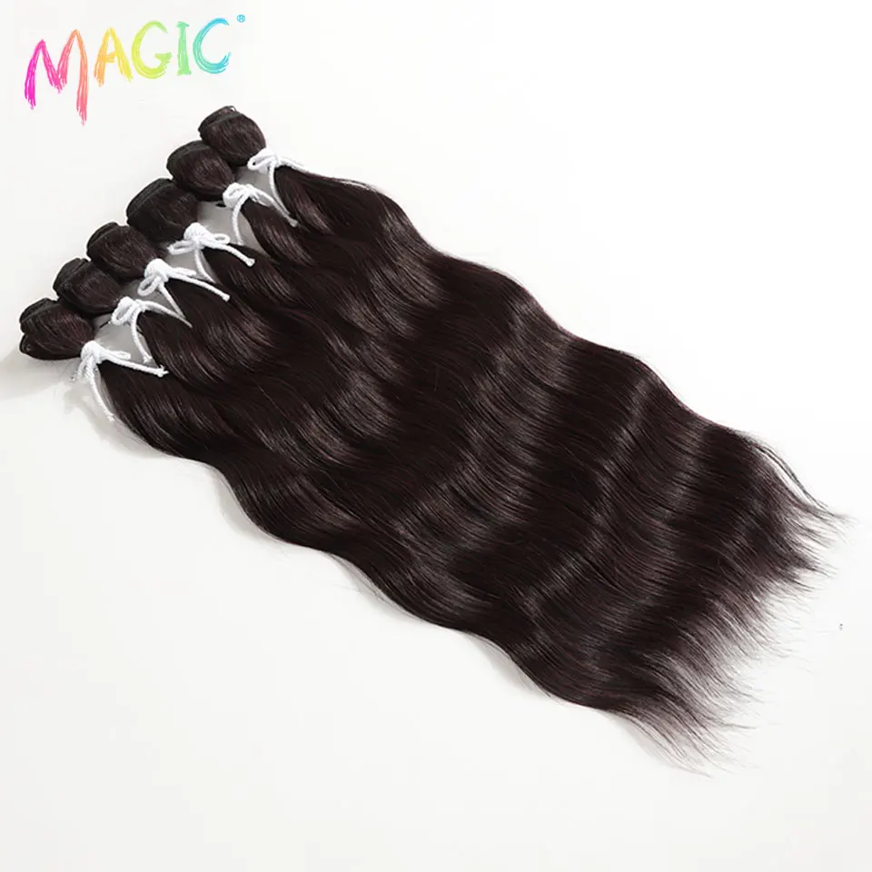 ماجيك موجة المياه حزم الشعر وصلات شعر صناعية أومبير شعر أشقر نسج حزم 20 "فضفاض عميق ارتفاع درجة الحرارة الألياف #3